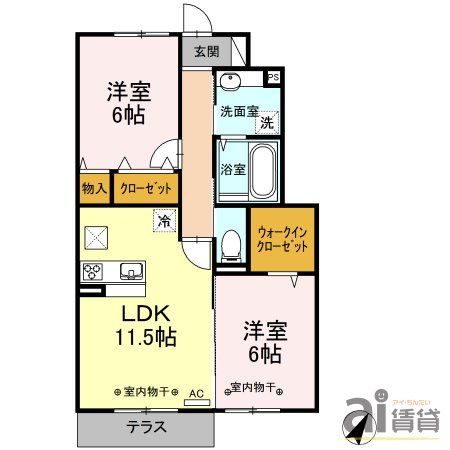 東村山市野口町のアパートの間取り