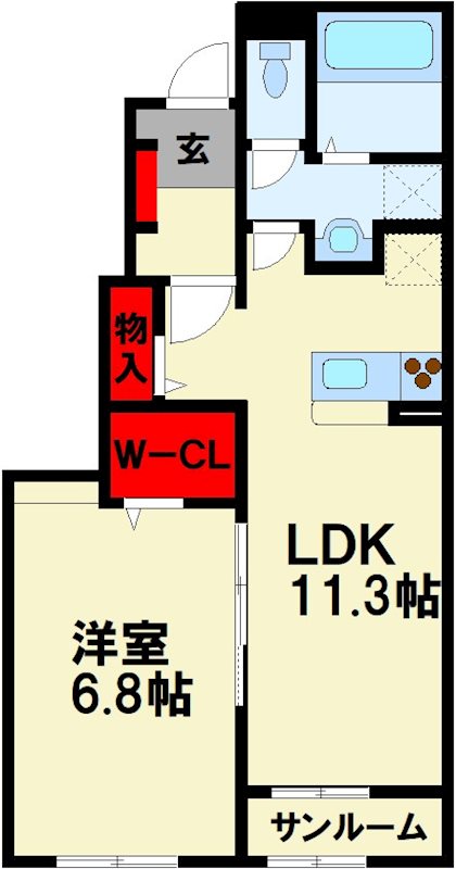 飯塚市綱分のアパートの間取り