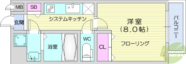 【仙台市青葉区土樋のマンションの間取り】