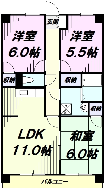 INOVE武蔵砂川の間取り