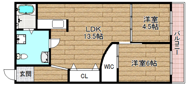 高槻市如是町のマンションの間取り