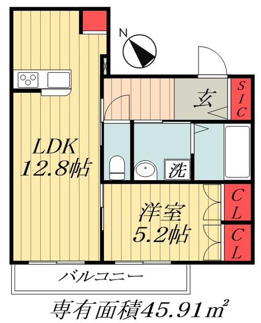 市川市新井のマンションの間取り