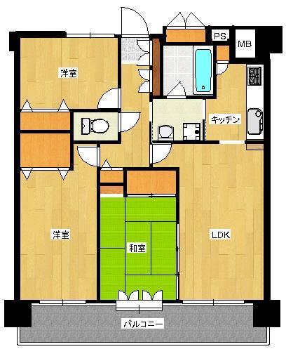 和光レジデンス徳山１３０２号の間取り