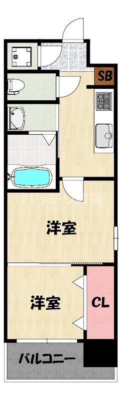 福岡市中央区高砂のマンションの間取り