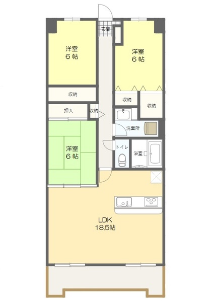 郡山市小原田のマンションの間取り