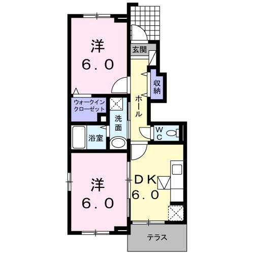 北九州市小倉北区赤坂のアパートの間取り