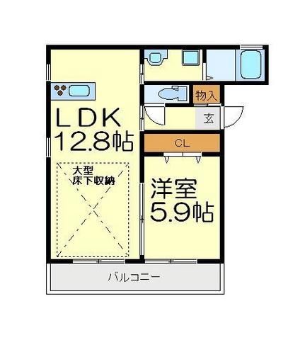 川越市新宿町のマンションの間取り