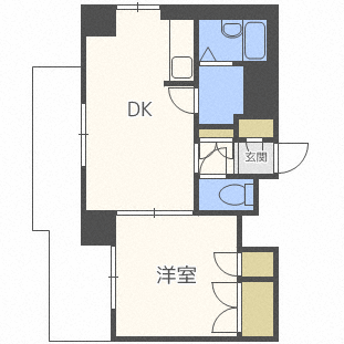 札幌市中央区北三条西のマンションの間取り