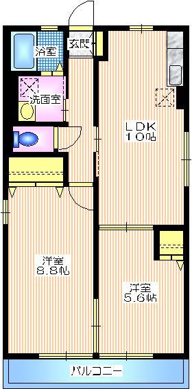 横浜市港南区港南のアパートの間取り