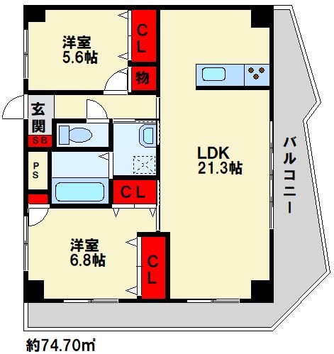 ＪＲ筑豊本線 本城駅 徒歩15分 10階建 築19年の間取り写真