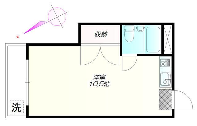 京王新線 幡ケ谷駅 徒歩8分 3階建 築36年の間取り写真