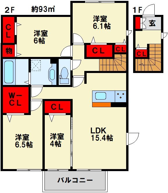 D-room城野駅B棟の間取り写真