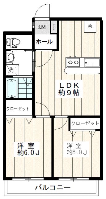 都営大江戸線 落合南長崎駅 徒歩1分 6階建 築51年の間取り写真