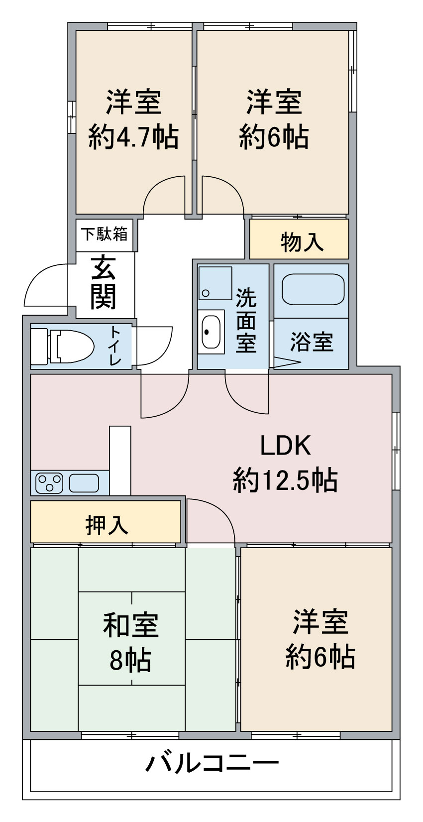 レスカール社台の間取り