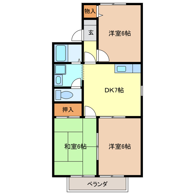 安八郡安八町東結のアパートの間取り