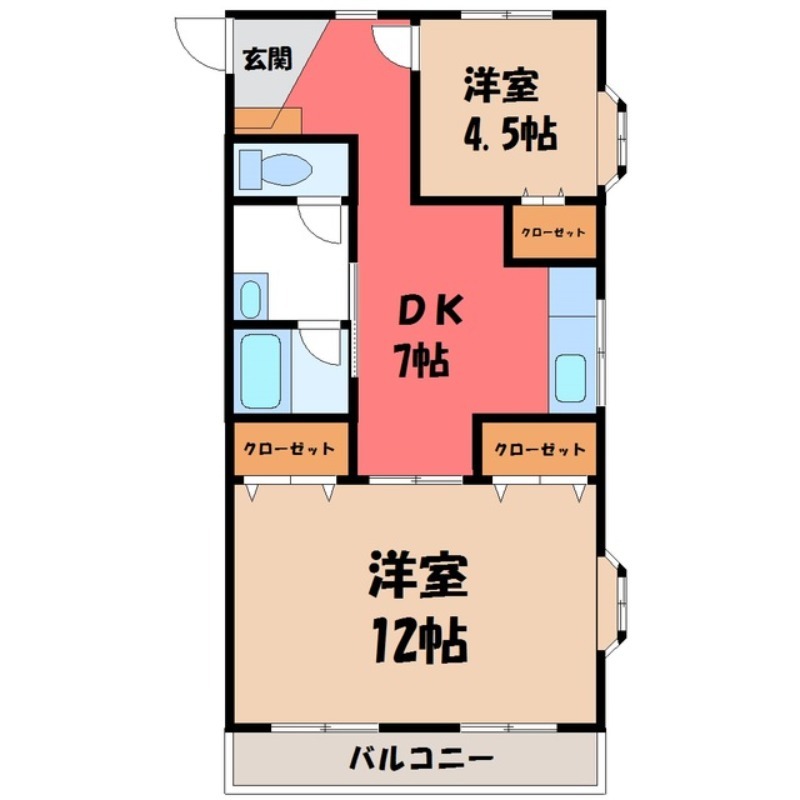 宇都宮市東宿郷のマンションの間取り