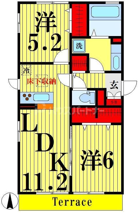 足立区佐野のアパートの間取り