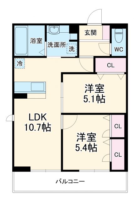 GRAND　D-room若林西の間取り