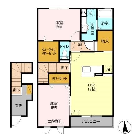 野田市堤台のアパートの間取り