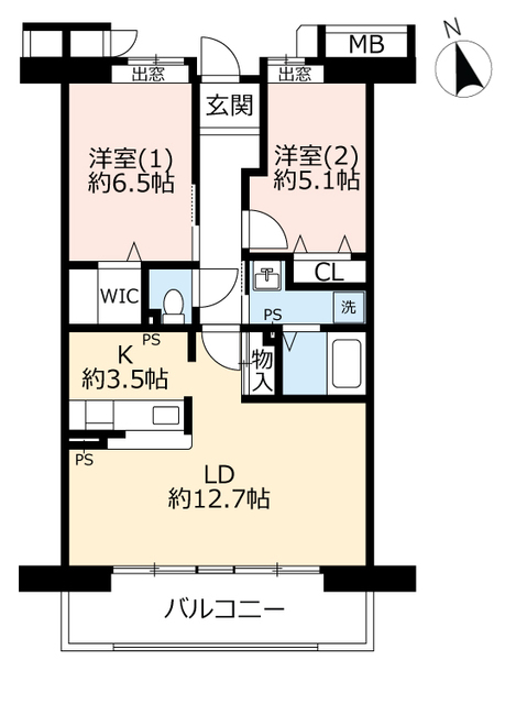 ＵＲアーバンラフレ虹ヶ丘中の間取り