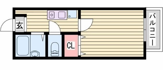 揖保郡太子町東南のアパートの間取り