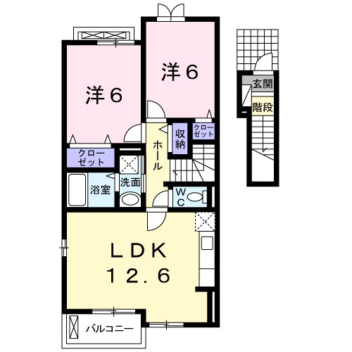 境港市中野町のアパートの間取り