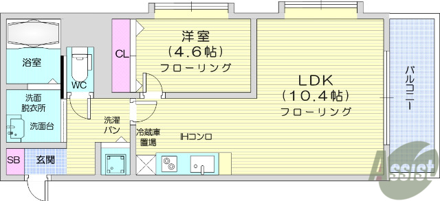 仙台市泉区泉中央のマンションの間取り