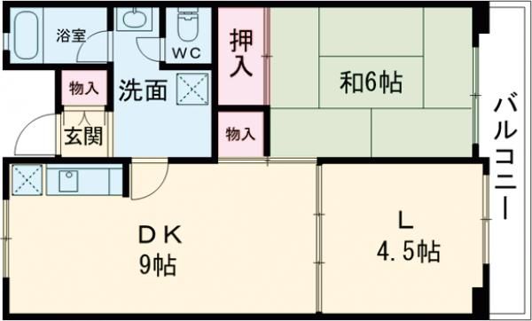 佐野湊団地　１号棟の間取り