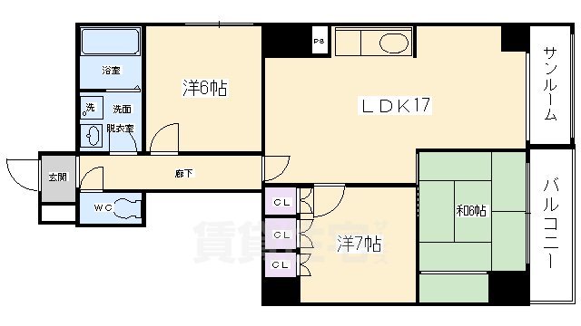 【U residence京都三条の間取り】