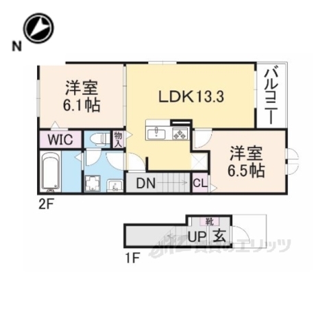 仮称南丹市アパートＡの間取り