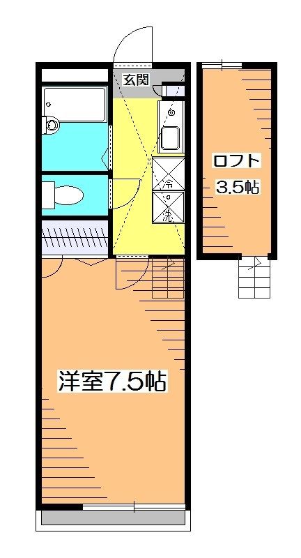 小平市天神町のアパートの間取り