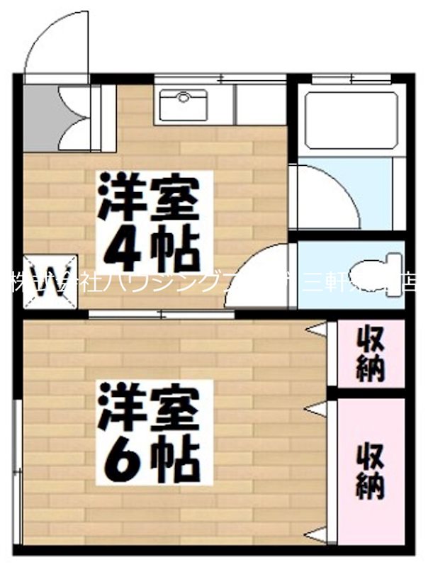 世田谷区用賀のアパートの間取り