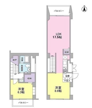 港区芝のマンションの間取り