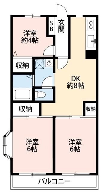 横浜市瀬谷区宮沢のマンションの間取り