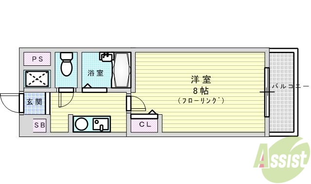 【吹田市千里山竹園のマンションの間取り】