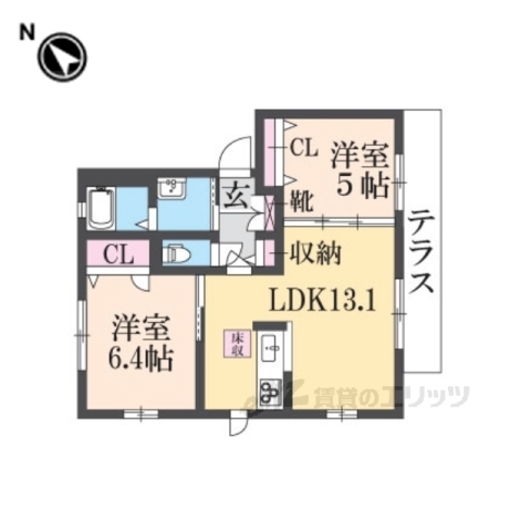 京都市南区吉祥院里ノ内町のアパートの間取り