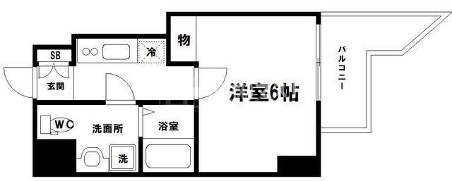 大阪市中央区谷町のマンションの間取り