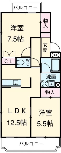 掛川市葵町のマンションの間取り