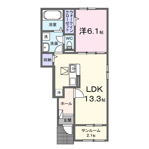 井原市高屋町のアパートの間取り