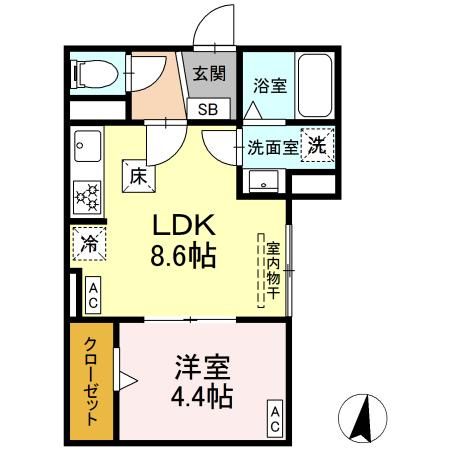 墨田区堤通のアパートの間取り