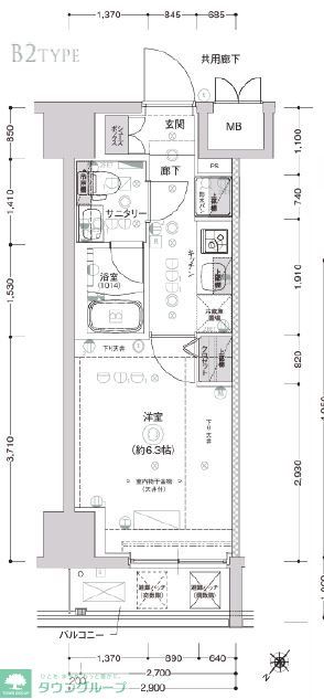 CREST TAPP SHIN YOKOHAMAの間取り