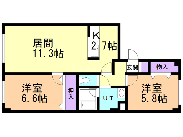 札幌市白石区東札幌五条のマンションの間取り