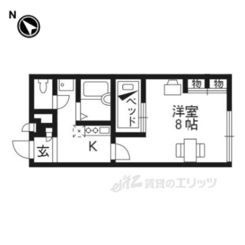 木津川市州見台のアパートの間取り