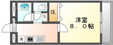 岡山市南区箕島のマンションの間取り