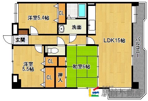 福岡市東区筥松のマンションの間取り