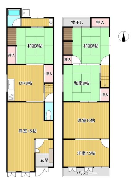 【貸家　上植野町御塔道28-24の間取り】