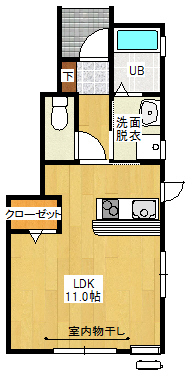 東根市一本木のアパートの間取り