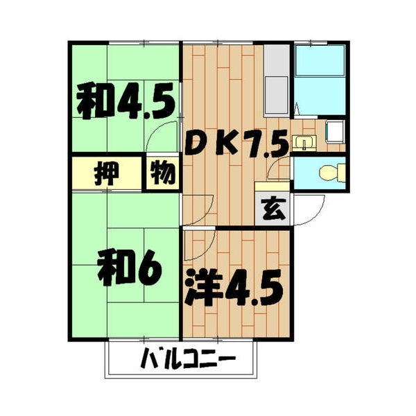 コズミックシティ南台第二の間取り