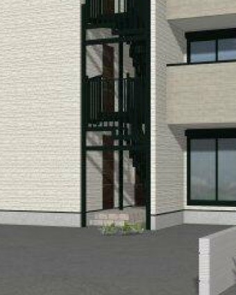 エントランス　お洒落な建物デザイン♪※パース