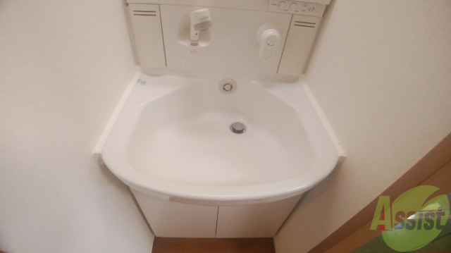 洗面設備　洗面は独立していて、シャワーノズル付きで便利です。